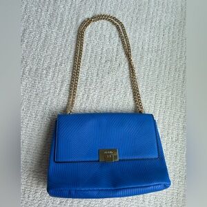 Aldo Royal Blue Handbag with Gold Tone Chain